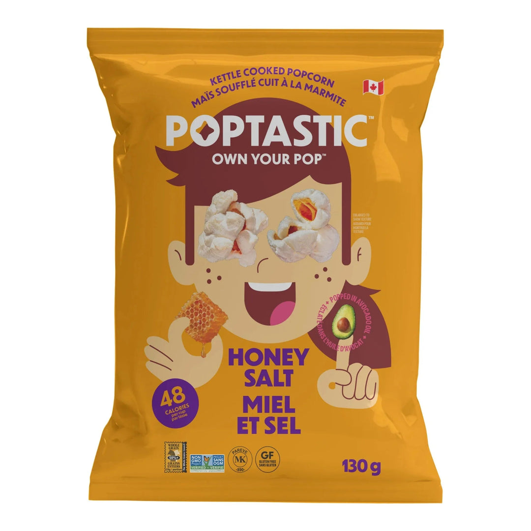 Poptastic Kettle Cooked Popcorn - Honey Salt , 130g - Just Closeouts Canada Inc.673513800308