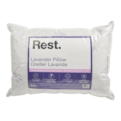 Rest Lavender Hypo-Allergenic Polyester Pillow, White - Just Closeouts Canada Inc.068667562347