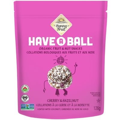 Sunny Fruit Have A Ball Organic Fruit & Nut Snacks Cherry & Hazelnut, 126g - Just Closeouts Canada Inc.
