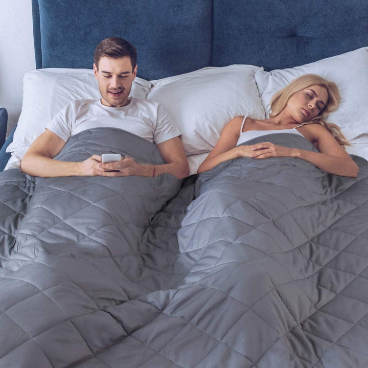 Weighted Blanket King Size 88''x104'', Cooling Weighted Blanket 20lbs California King Double Bed Adult Heavy Blanket with Premium Glass Beads - Dark Grey - Just Closeouts Canada Inc.