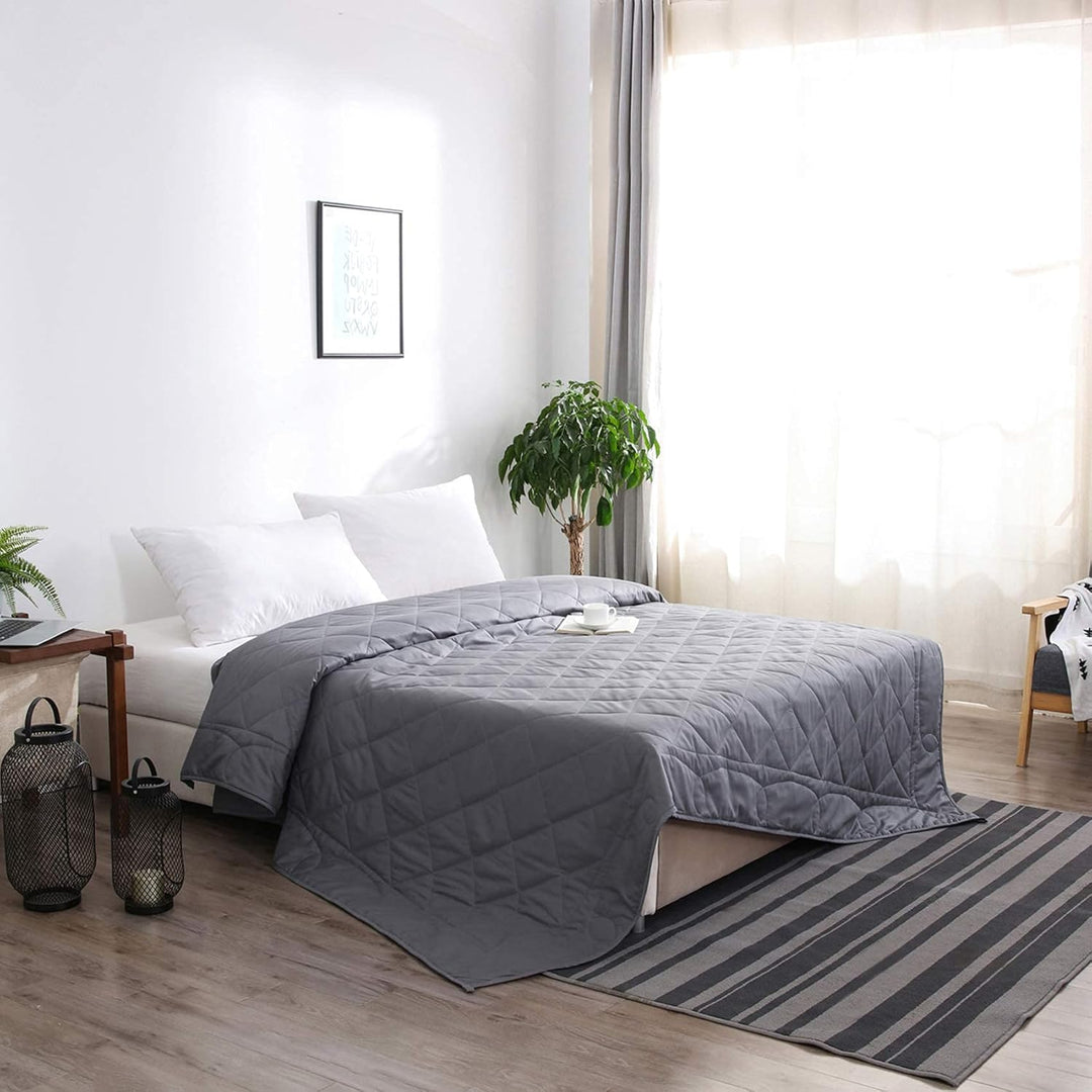 Weighted Blanket King Size 88''x104'', Cooling Weighted Blanket 20lbs California King Double Bed Adult Heavy Blanket with Premium Glass Beads - Dark Grey - Just Closeouts Canada Inc.