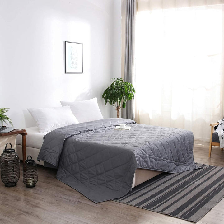 Weighted Blanket King Size 88''x104'', Cooling Weighted Blanket 20lbs California King Double Bed Adult Heavy Blanket with Premium Glass Beads - Dark Grey - Just Closeouts Canada Inc.