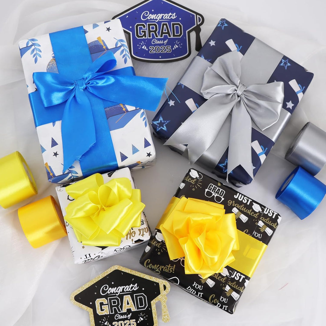 1-1/2 Inch (40mm) x 100 Yards Royal Blue Wide Satin Ribbon Solid Fabric Ribbon for Gift Wrapping Chair Sash Valentine's Day Wedding Birthday Party Decoration Hair Floral Craft Sewing - Just Closeouts Canada Inc.