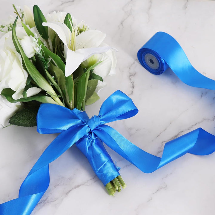 1-1/2 Inch (40mm) x 100 Yards Royal Blue Wide Satin Ribbon Solid Fabric Ribbon for Gift Wrapping Chair Sash Valentine's Day Wedding Birthday Party Decoration Hair Floral Craft Sewing - Just Closeouts Canada Inc.