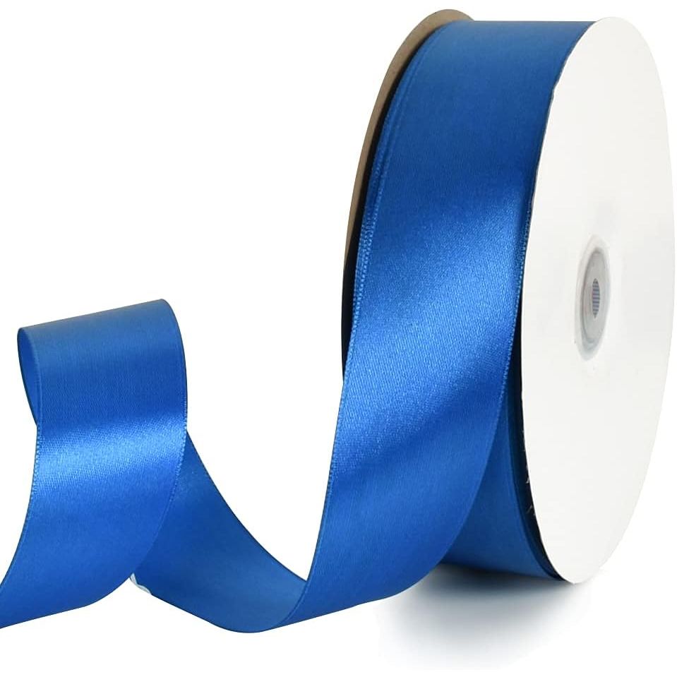 1-1/2 Inch (40mm) x 100 Yards Royal Blue Wide Satin Ribbon Solid Fabric Ribbon for Gift Wrapping Chair Sash Valentine's Day Wedding Birthday Party Decoration Hair Floral Craft Sewing - Just Closeouts Canada Inc.