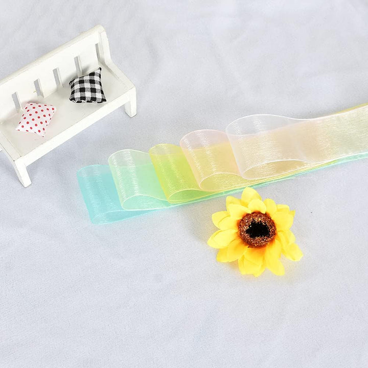 1-1/2 Inch White Organza Ribbon 25 Yards Sheer Chiffon Ribbons for Crafts Wedding Christmas Tree Decorations Valentine's Day Gift Wrapping Bow Making Floral Bouquets Wrapping - Just Closeouts Canada Inc.