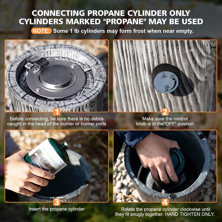 10 Inch Propane Fire Pit Round Base, 10,000 BTU Outdoor Propane Fire Pit with Lava Rocks, Fire Water Resistant Anti - Freezing Composite Materials, CSA Certified Fire Pit for Patio, Garden - Just Closeouts Canada Inc.