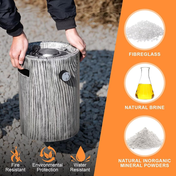 10 Inch Propane Fire Pit Round Base, 10,000 BTU Outdoor Propane Fire Pit with Lava Rocks, Fire Water Resistant Anti - Freezing Composite Materials, CSA Certified Fire Pit for Patio, Garden - Just Closeouts Canada Inc.