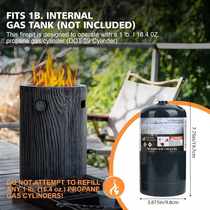 10 Inch Propane Fire Pit Round Base, 10,000 BTU Outdoor Propane Fire Pit with Lava Rocks, Fire Water Resistant Anti - Freezing Composite Materials, CSA Certified Fire Pit for Patio, Garden - Just Closeouts Canada Inc.