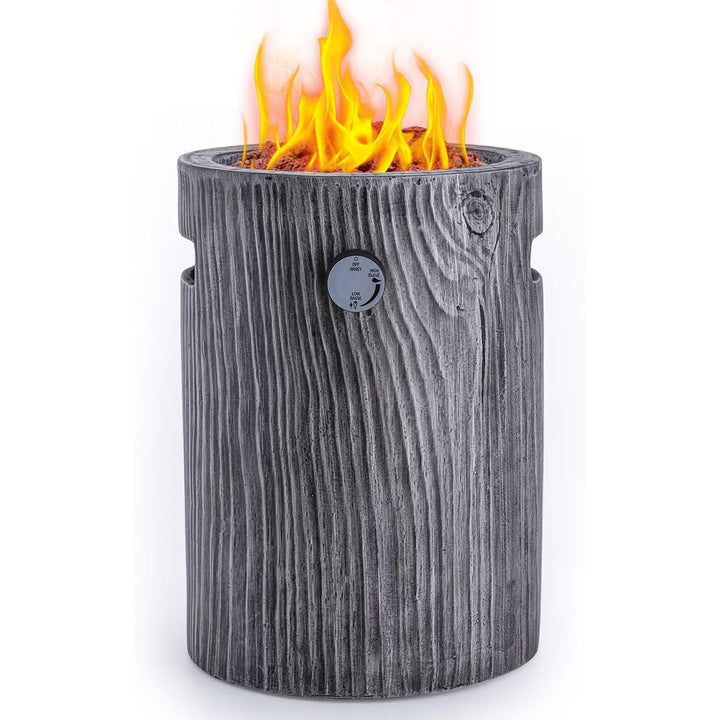 10 Inch Propane Fire Pit Round Base, 10,000 BTU Outdoor Propane Fire Pit with Lava Rocks, Fire Water Resistant Anti - Freezing Composite Materials, CSA Certified Fire Pit for Patio, Garden - Just Closeouts Canada Inc.