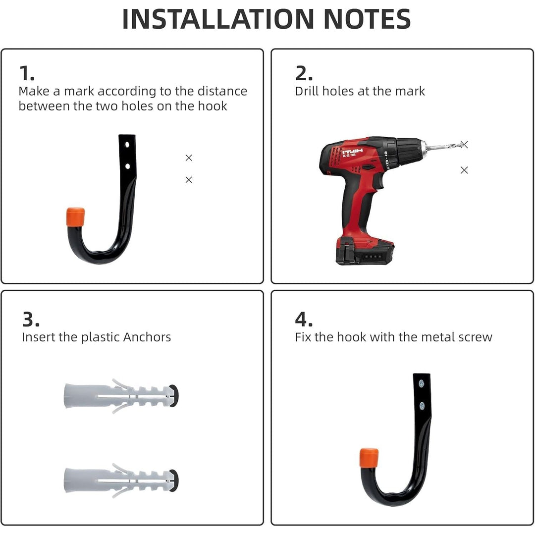 10 Pack Garage Wall Hooks, Heavy Duty Utility Organizer for Storage | Wall Mounted Hangers Hold Ladders, Bikes, Tools, Chairs & Garden Equipment, Space-Saving Storage Rack for Workshop & Shed - Just Closeouts Canada Inc.B0CWDYLWX8
