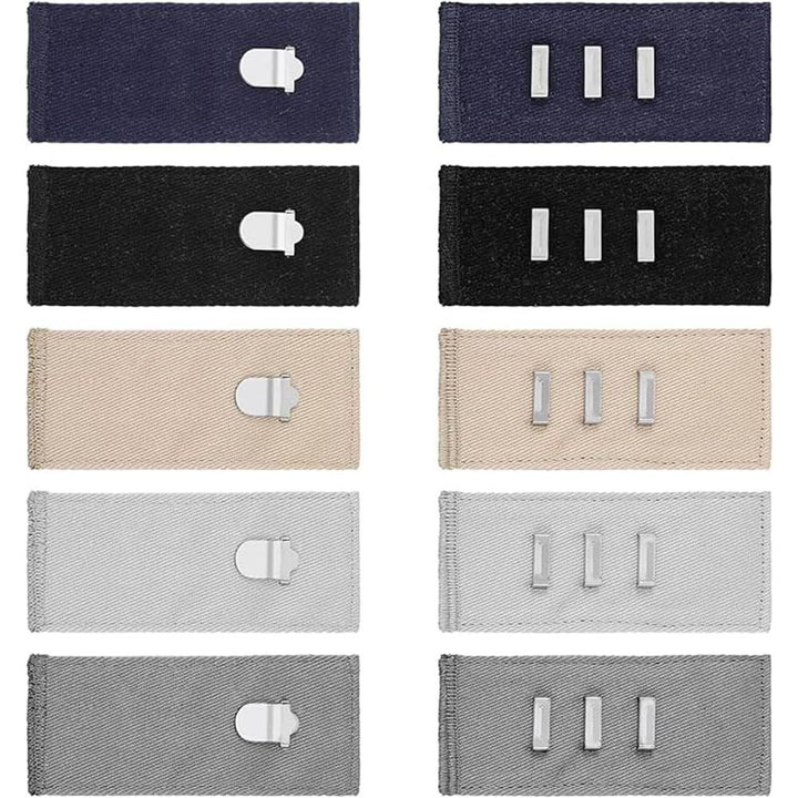 10-Piece Adjustable Trouser Waist Extenders, Assorted Colours - Just Closeouts Canada Inc.