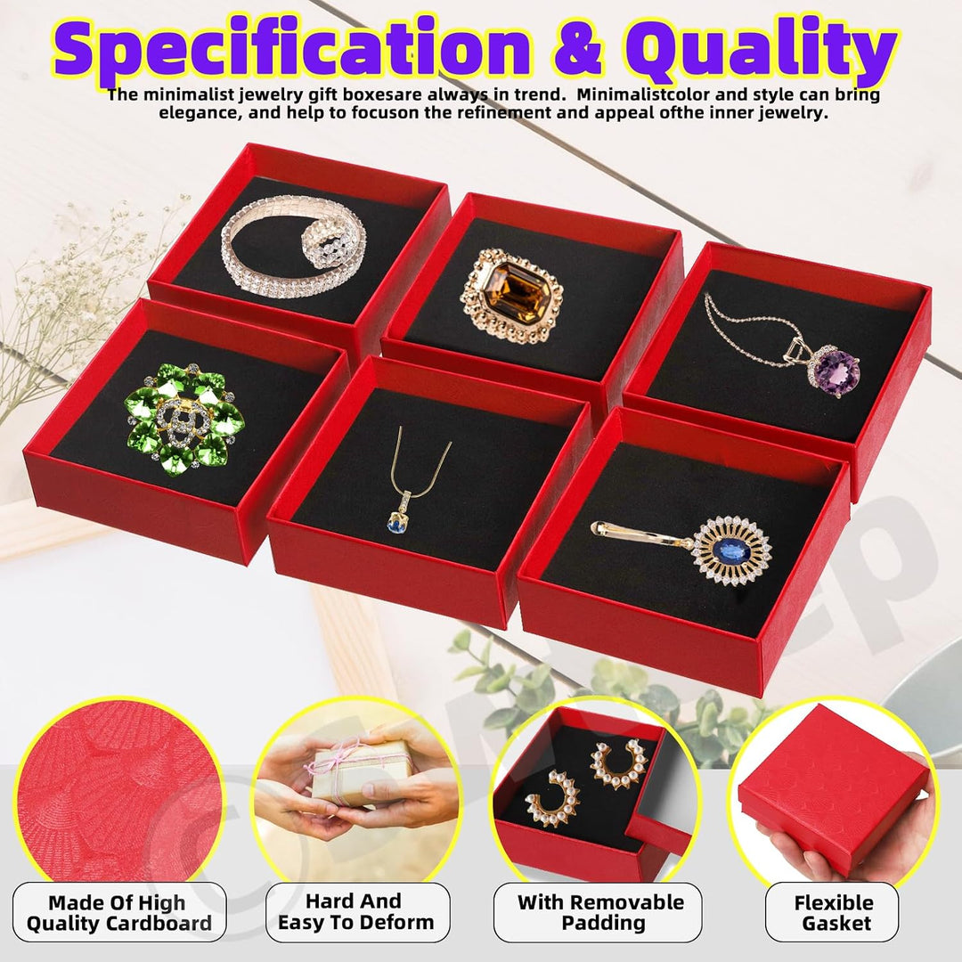 10 Red Jewelry Gift Boxes with Ribbon and Scissors - Just Closeouts Canada Inc.X0043BZOOZ