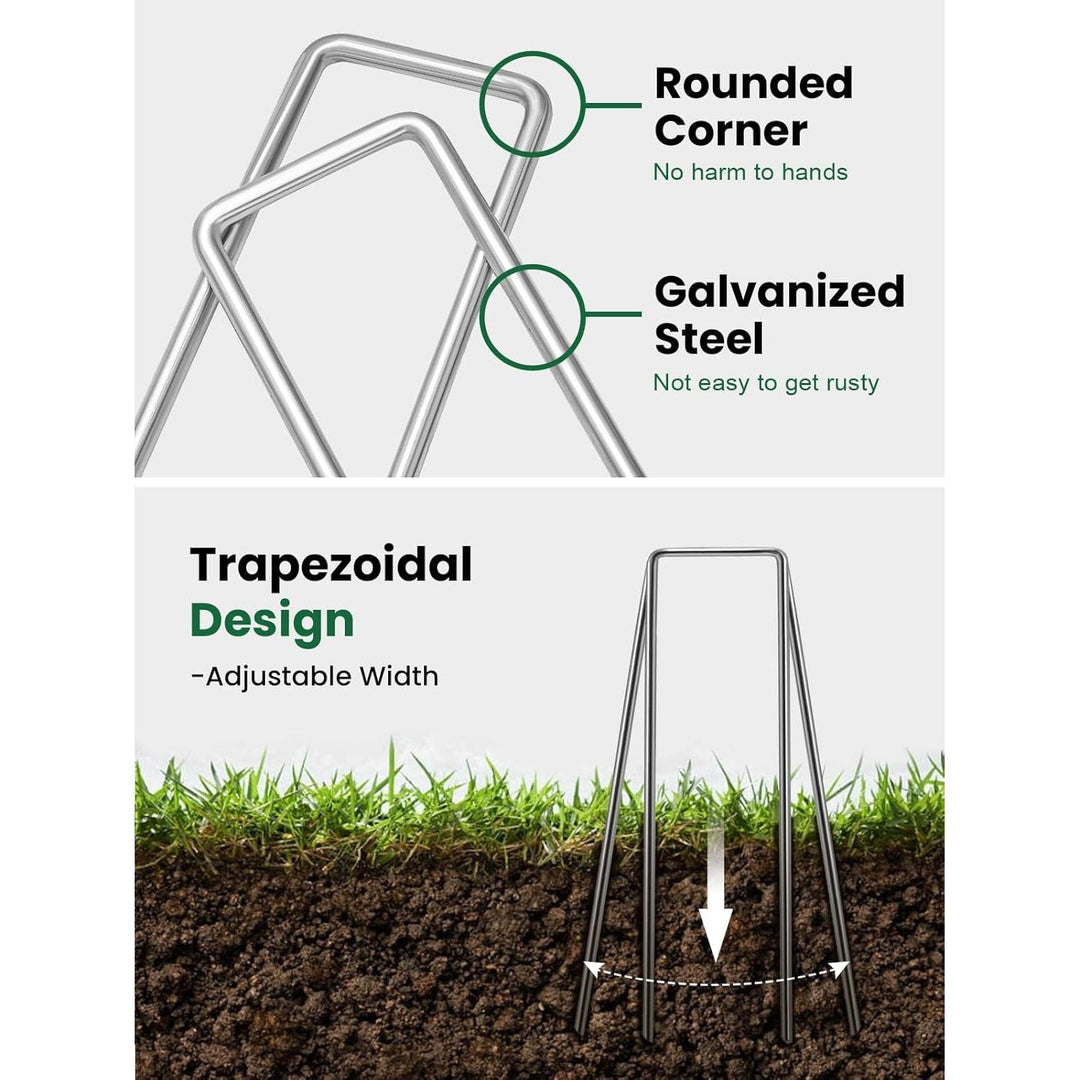 100 Packs 6 Inch Heavy Duty 11 Gauge Galvanized Steel Garden Stakes Staples Securing Pegs for Securing Weed Fabric Landscape Fabric Netting Ground Sheets and Fleece - Just Closeouts Canada Inc.