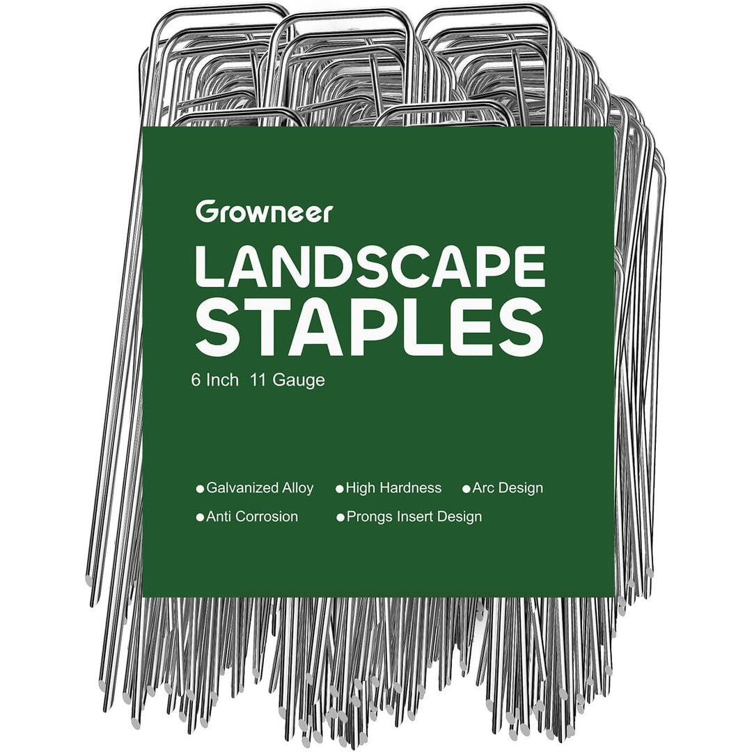 100 Packs 6 Inch Heavy Duty 11 Gauge Galvanized Steel Garden Stakes Staples Securing Pegs for Securing Weed Fabric Landscape Fabric Netting Ground Sheets and Fleece - Just Closeouts Canada Inc.