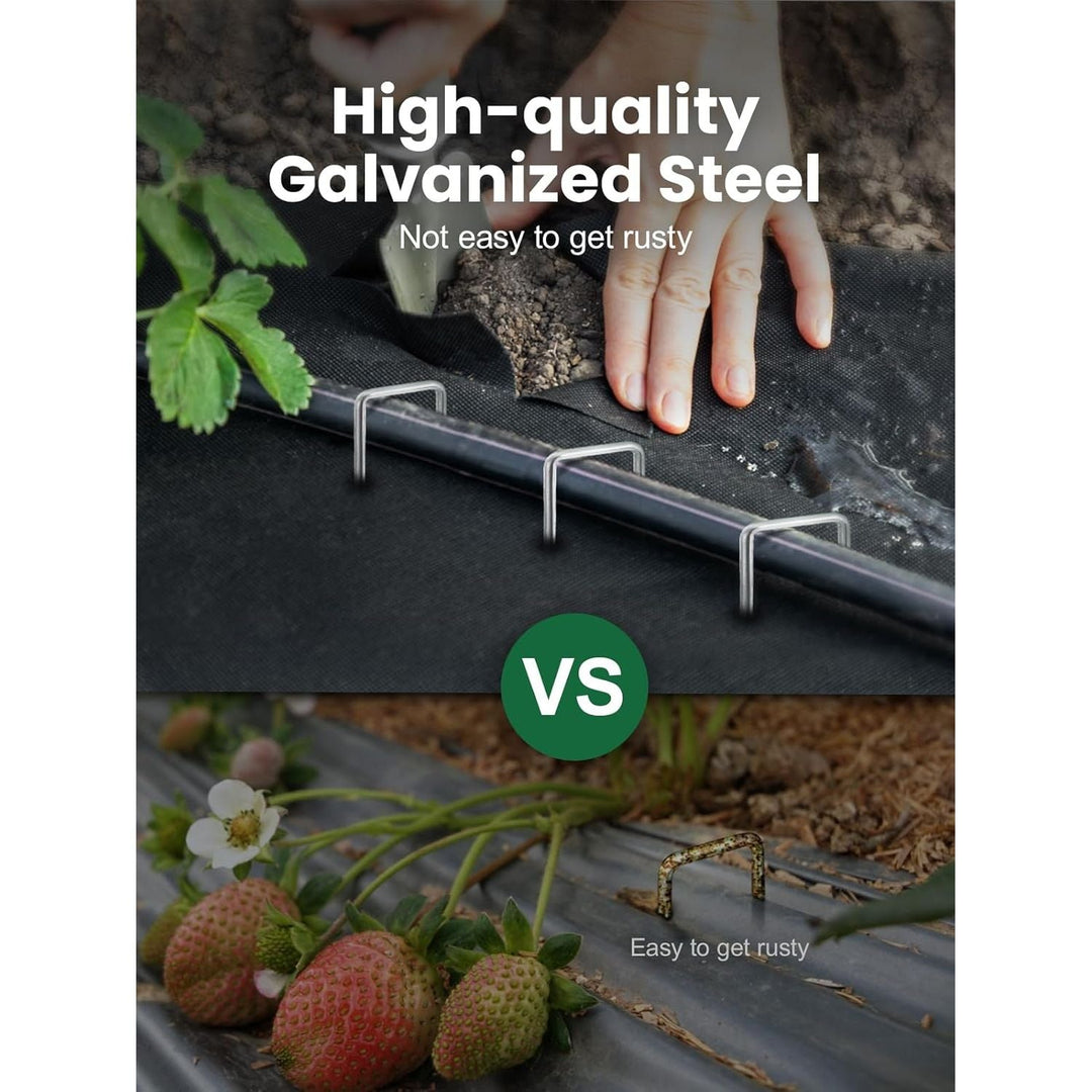 100 Packs 6 Inch Heavy Duty 11 Gauge Galvanized Steel Garden Stakes Staples Securing Pegs for Securing Weed Fabric Landscape Fabric Netting Ground Sheets and Fleece - Just Closeouts Canada Inc.