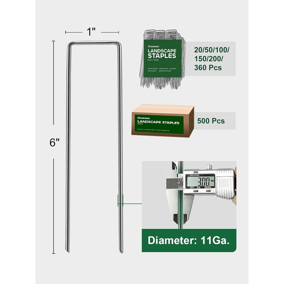 100 Packs 6 Inch Heavy Duty 11 Gauge Galvanized Steel Garden Stakes Staples Securing Pegs for Securing Weed Fabric Landscape Fabric Netting Ground Sheets and Fleece - Just Closeouts Canada Inc.