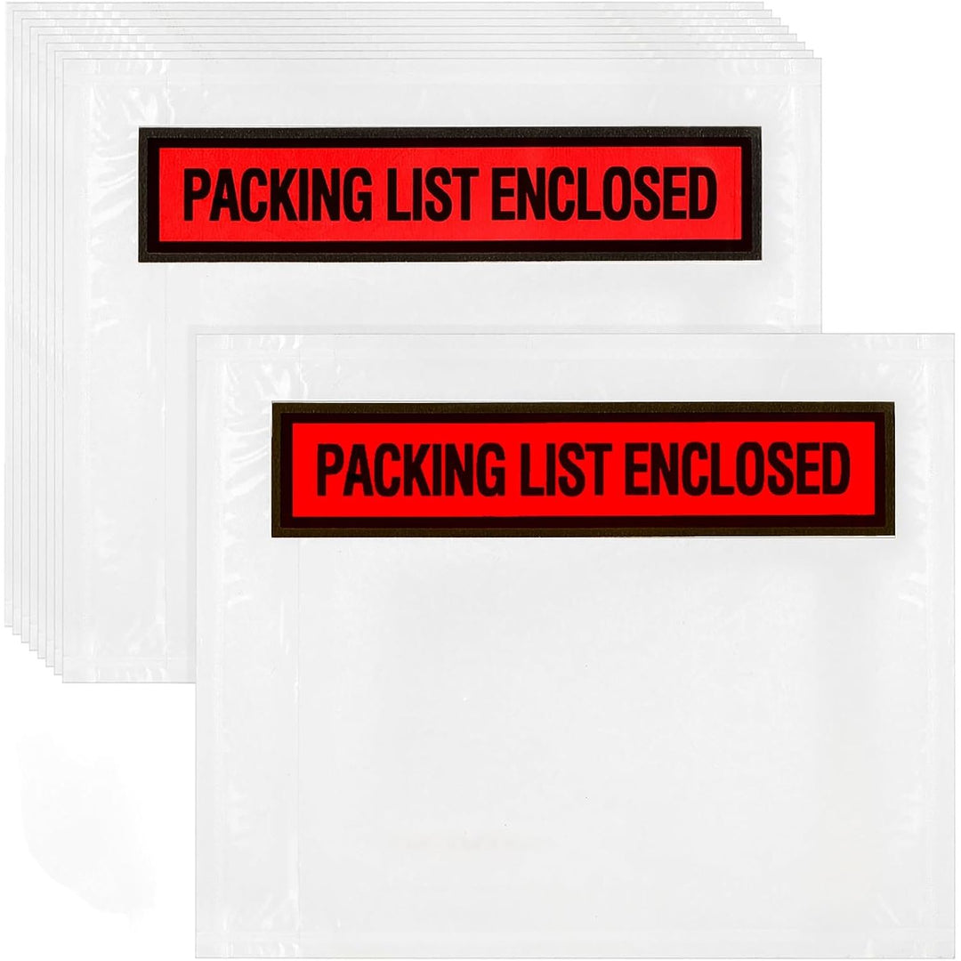 1000 Pcs Packing List Envelopes 4.5" x 5.5", Clear Adhesive Invoice Packing Slip Envelope Pouches Shipping Label Sleeves Top Loading Packing List Enclosed Bags for Mailing - Just Closeouts Canada Inc.