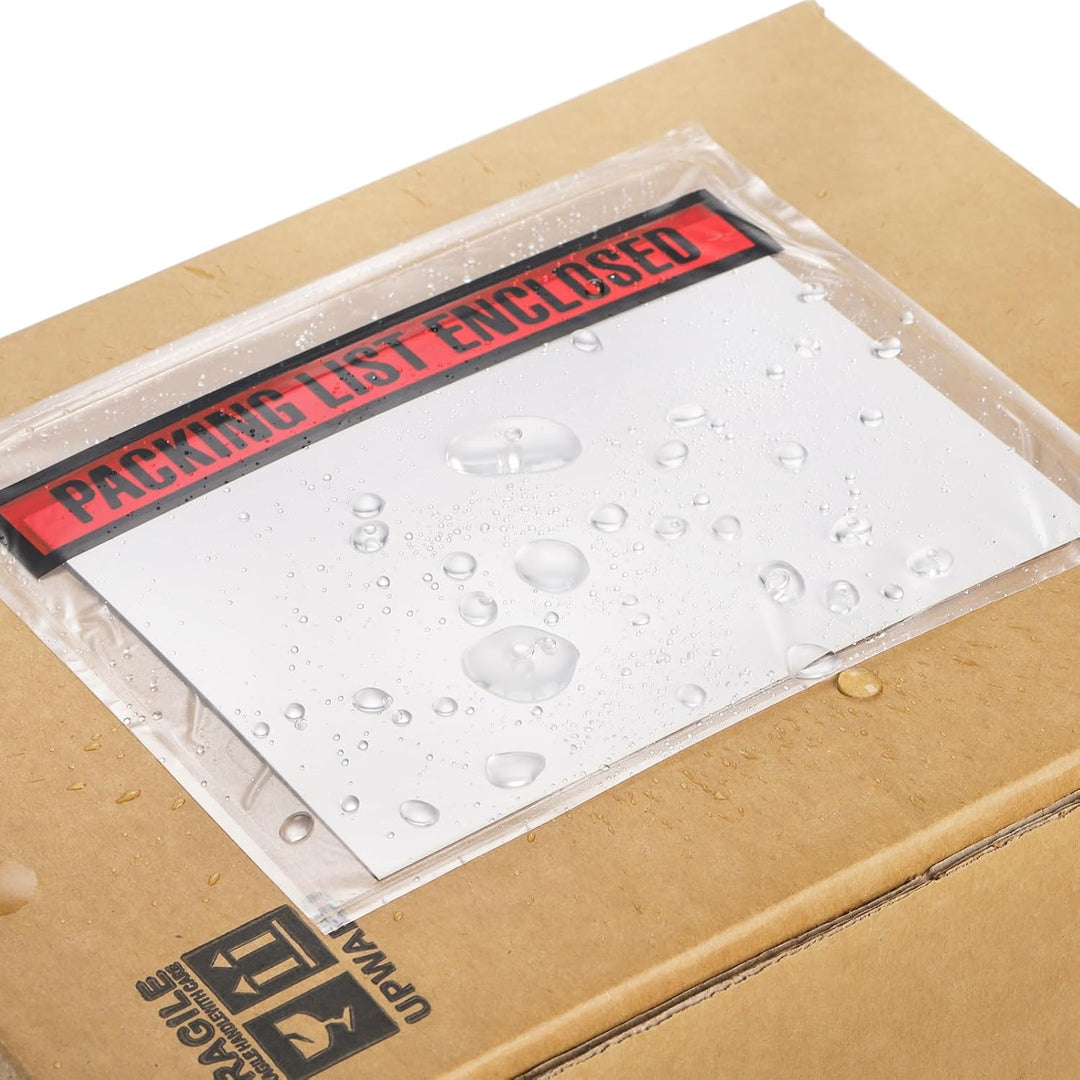 1000 Pcs Packing List Envelopes 4.5" x 5.5", Clear Adhesive Invoice Packing Slip Envelope Pouches Shipping Label Sleeves Top Loading Packing List Enclosed Bags for Mailing - Just Closeouts Canada Inc.