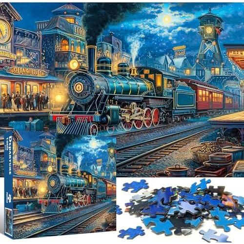 1000-Piece Train Departure Jigsaw Puzzle for Adults - Just Closeouts Canada Inc.X004EPPU7B