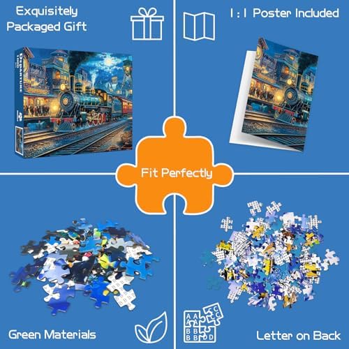1000-Piece Train Departure Jigsaw Puzzle for Adults - Just Closeouts Canada Inc.X004EPPU7B
