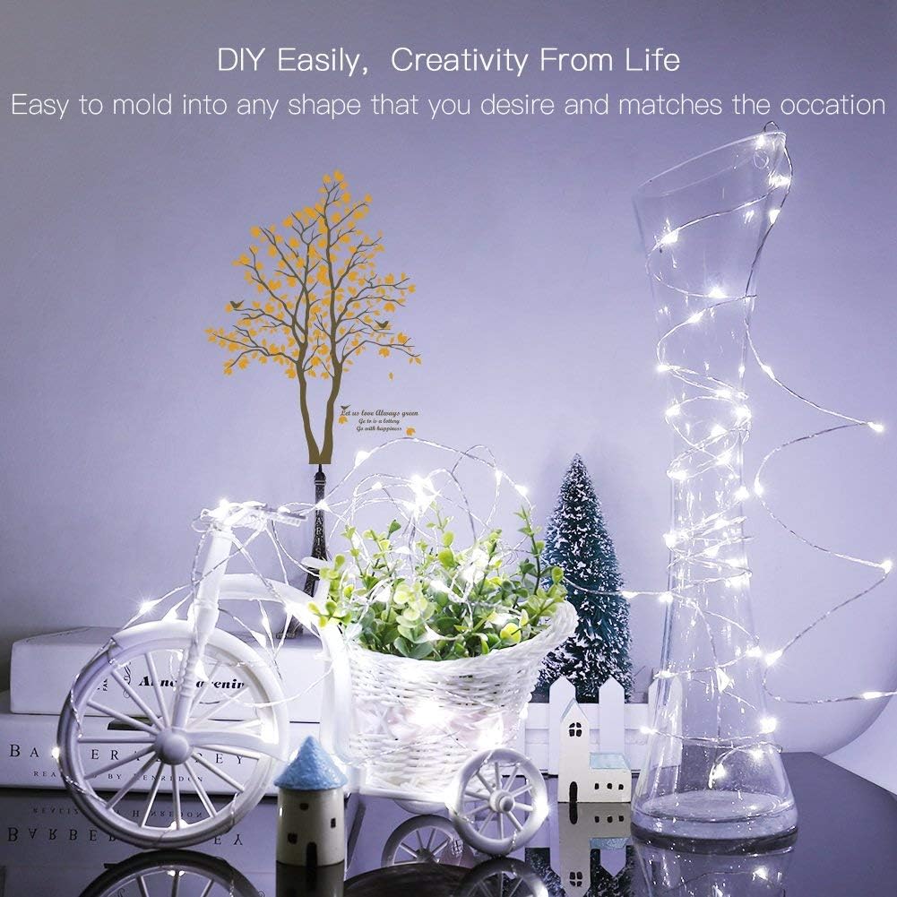 100LED 33ft White String Lights, Plug - in Waterproof Decorative Fairy Lights, Firefly Lights with UL Power Adapter for Bedroom Home Garden Wedding Party Indoor Outdoor Decorations - Just Closeouts Canada Inc.