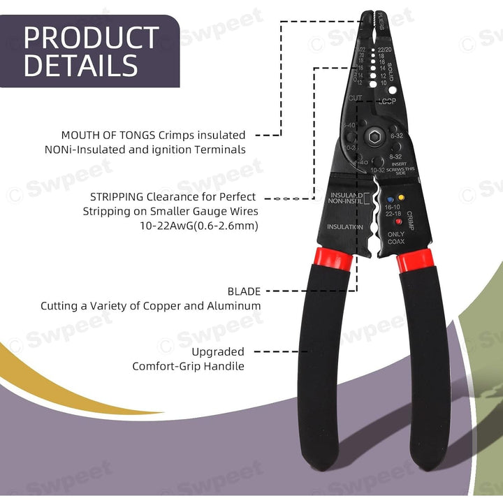 103-Piece Wire Stripper, Crimper and Terminal Connector Kit - Just Closeouts Canada Inc.X003VWZODD