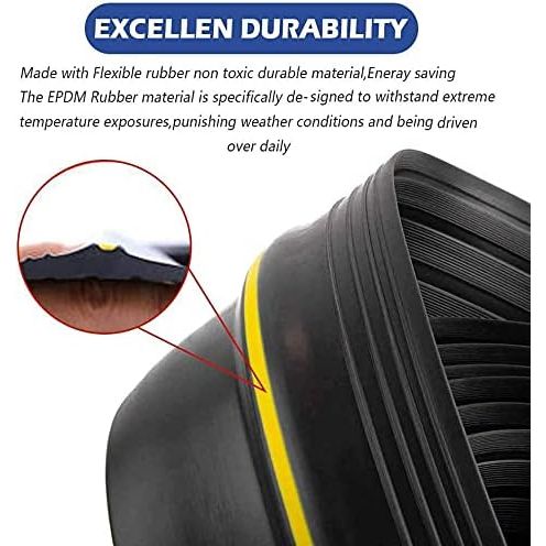 10Ft/3M Universal Garage Door Rubber Threshold Strip, Weatherproof Seal Strip DIY Weather Stripping Replacement, Not Include Sealant (Black) - Just Closeouts Canada Inc.