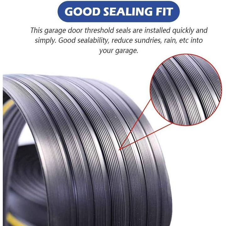 10Ft/3M Universal Garage Door Rubber Threshold Strip, Weatherproof Seal Strip DIY Weather Stripping Replacement, Not Include Sealant (Black) - Just Closeouts Canada Inc.
