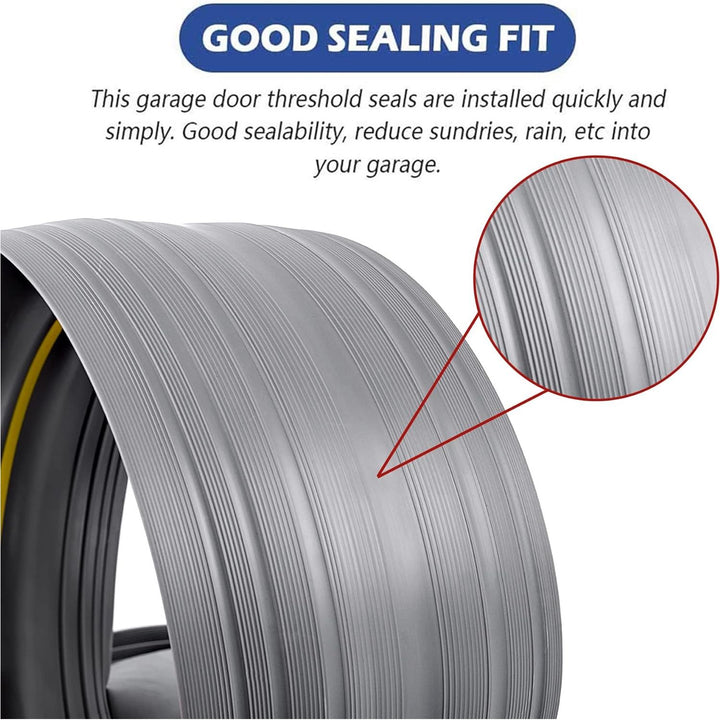 10Ft/3M Universal Garage Door Rubber Threshold Strip with 300ml Black Adhesive, Weatherproof Seal Strip DIY Weather Stripping Replacement (Grey) - Just Closeouts Canada Inc.