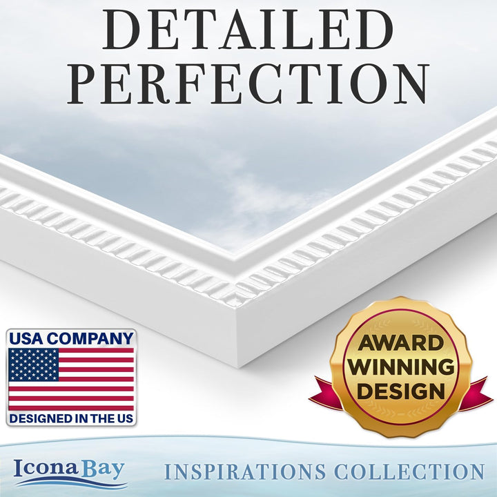 10x15 cm White Picture Frame - Beautifully Detailed Moulding - Contemporary Picture Frame - Wall Mount or Table Top - Inspirations Collection, 1PC - Just Closeouts Canada Inc.669002366172