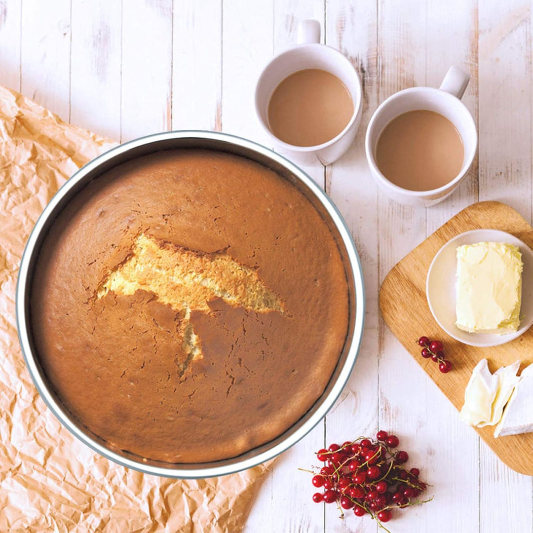11 Inch Cake Pan Set of 3, Stainless Steel Round Cake Baking Pans, Non - Toxic & Healthy, Mirror Finish & Dishwasher Safe - Just Closeouts Canada Inc.