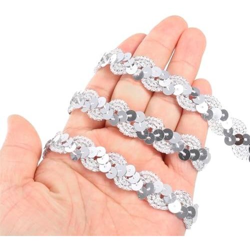 11-Yard Silver Sequin Braid Trim, 0.6-Inch Wide - Just Closeouts Canada Inc.X004WWATQD