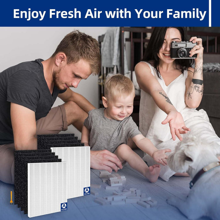115115 Replacement Filter A Compatible with Winix PlasmaWave 5300, 6300, C535, 5300 - 2, 6300 - 2, P300, AM90, 9000, 5000, 5000B, C909, 9800 Air Purifier - 2 x True HEPA Filter + 8 x Carbon Pre - Filters - Just Closeouts Canada Inc.