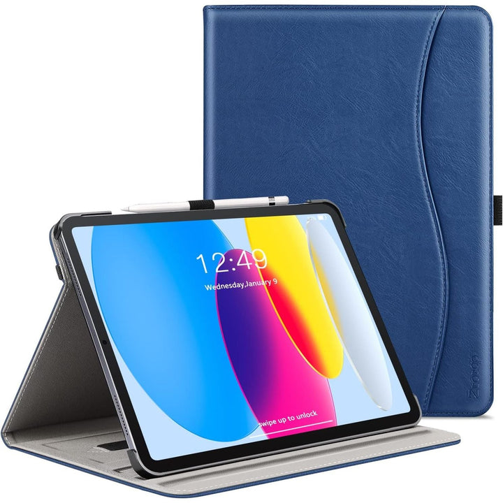 11th Generation Case 11 inch 2025, iPad 10th Generation Case 10.9 Inch 2022, Premium PU Leather Business Folio Stand Cover with Slot, Auto Wake/Sleep, Multi 4 Angles, Blue - Just Closeouts Canada Inc.