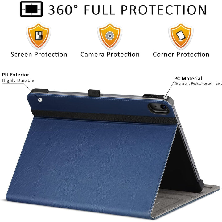 11th Generation Case 11 inch 2025, iPad 10th Generation Case 10.9 Inch 2022, Premium PU Leather Business Folio Stand Cover with Slot, Auto Wake/Sleep, Multi 4 Angles, Blue - Just Closeouts Canada Inc.