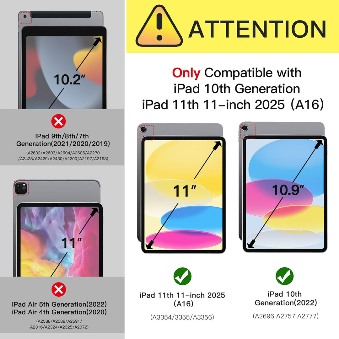 11th Generation Case 11 inch 2025, iPad 10th Generation Case 10.9 Inch 2022, Premium PU Leather Business Folio Stand Cover with Slot, Auto Wake/Sleep, Multi 4 Angles, Blue - Just Closeouts Canada Inc.