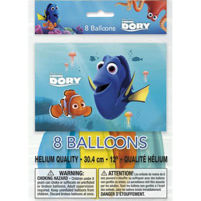 12" Finding Dory Balloons, 8pk - Just Closeouts Canada Inc.011179486557