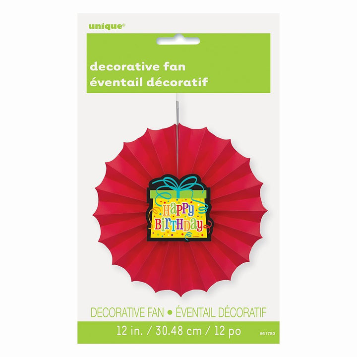 12" Happy Birthday Paper Fan Decoration - Just Closeouts Canada Inc.011179617807