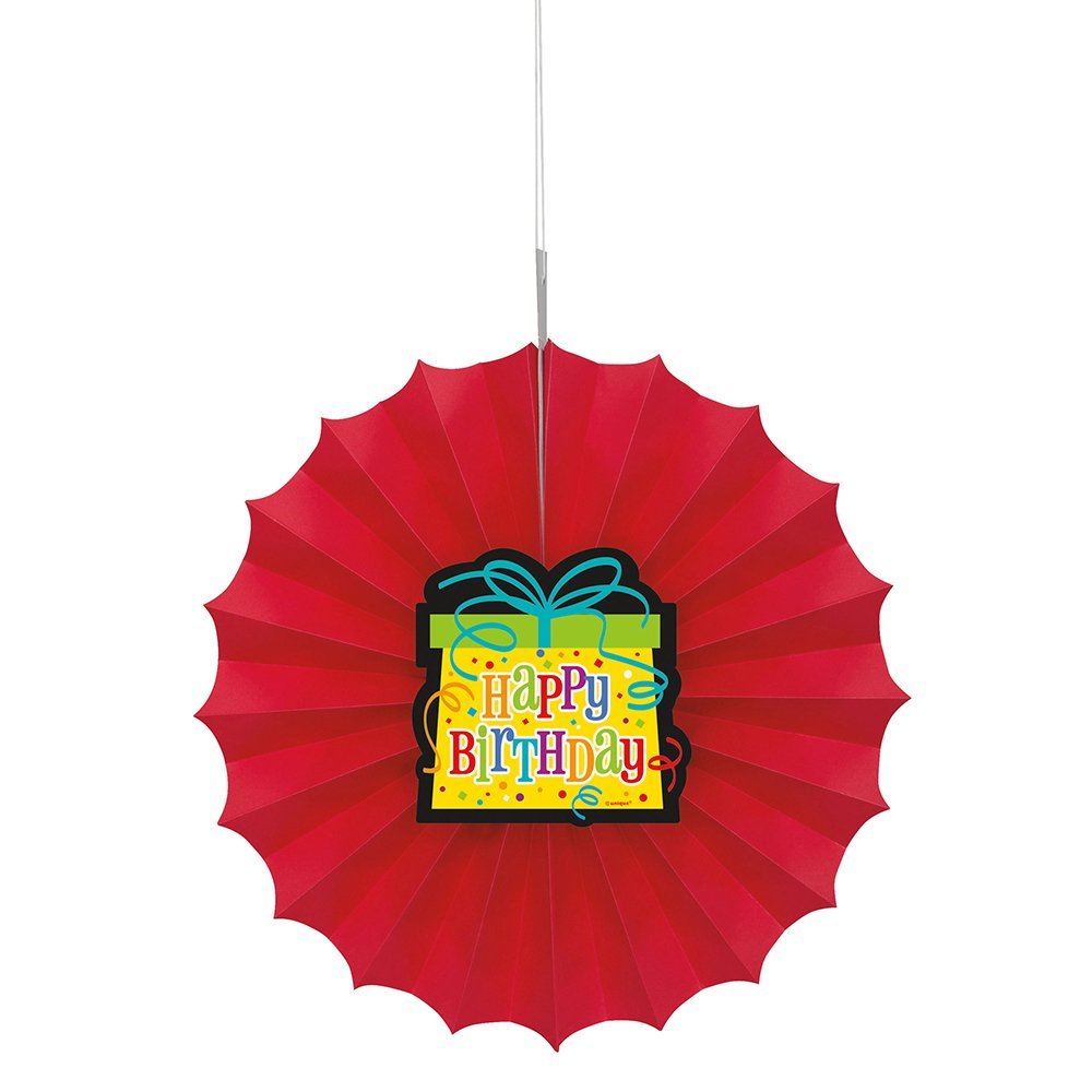 12" Happy Birthday Paper Fan Decoration - Just Closeouts Canada Inc.011179617807