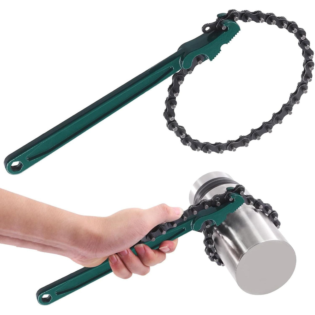 12-Inch Heavy-Duty Ratcheting Chain Wrench, 6-Inch Capacity - Just Closeouts Canada Inc.X003WVHV8J