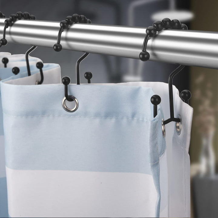12 Matte Black Double-Glide Shower Curtain Hooks - Just Closeouts Canada Inc.X003XYIPZD