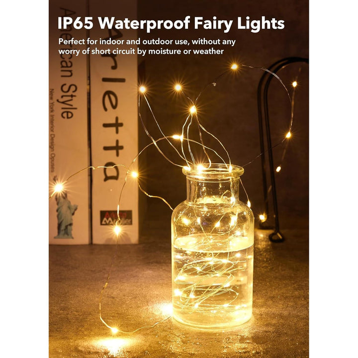 12 Pack LED Fairy Lights Battery Operated String Lights - 7 ft 20 LED Firefly Silver Wire Lights - Just Closeouts Canada Inc.