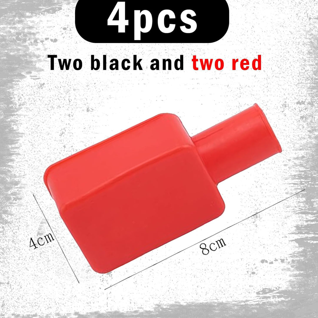 12-Piece Red and Black Battery Terminal Cover Set - Just Closeouts Canada Inc.