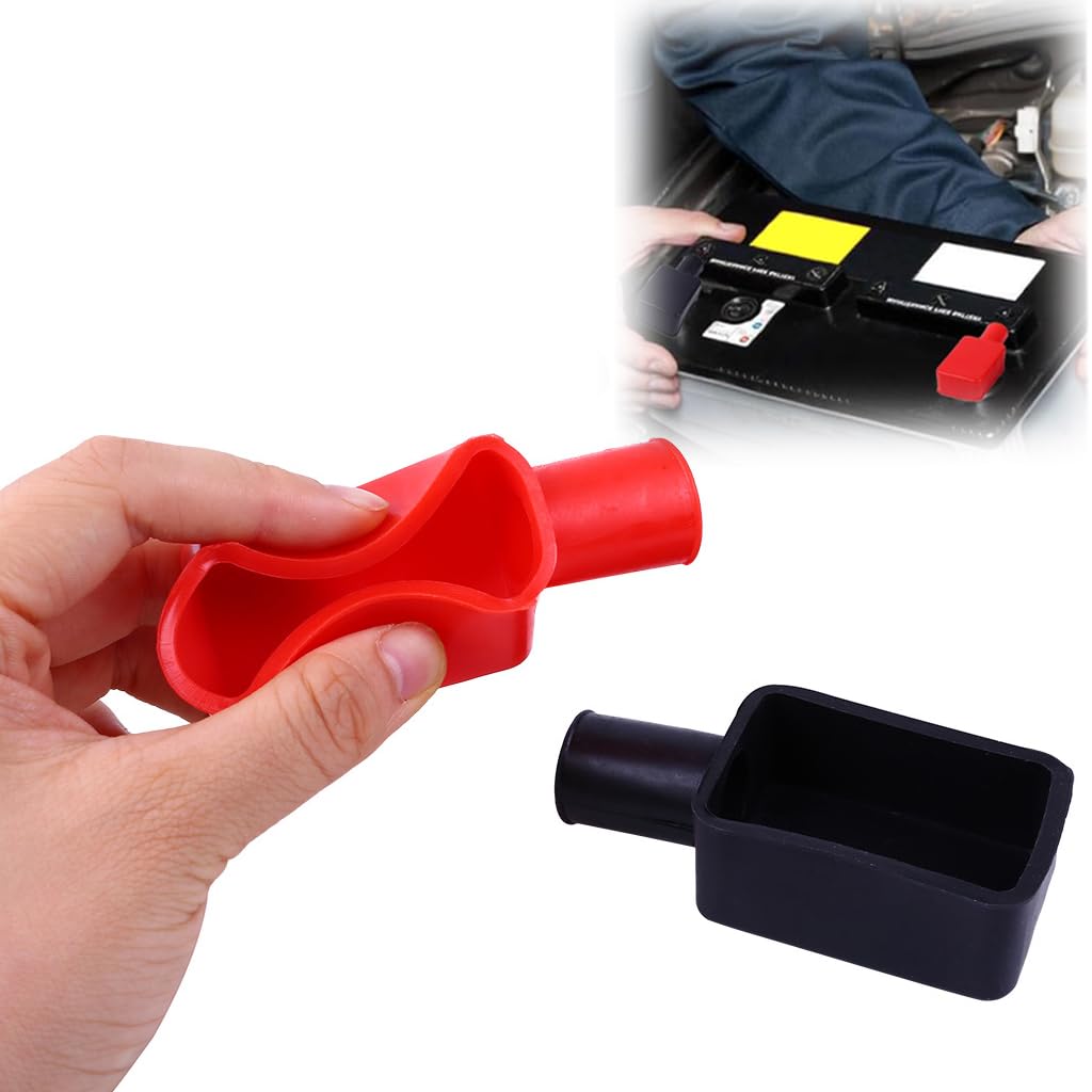 12-Piece Red and Black Battery Terminal Cover Set - Just Closeouts Canada Inc.