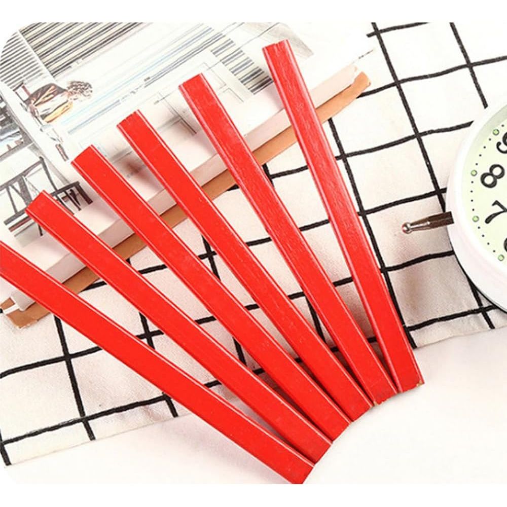 120 Pcs Bulk Octagonal Carpenter Pencils, Medium Red Hard Natural Wood Cased Pencils, Marking Lead Pencil Fine Set For Carpenters And Builders Pencil - Just Closeouts Canada Inc.