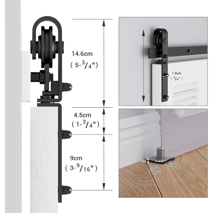 120CM/4FT Bi-Folding Sliding Barn Door Hardware Kit, Heavy Duty Sturdy Barn Door Track Set, Smoothly and Quietly, Fits 2 Doors (No Door) - Just Closeouts Canada Inc.