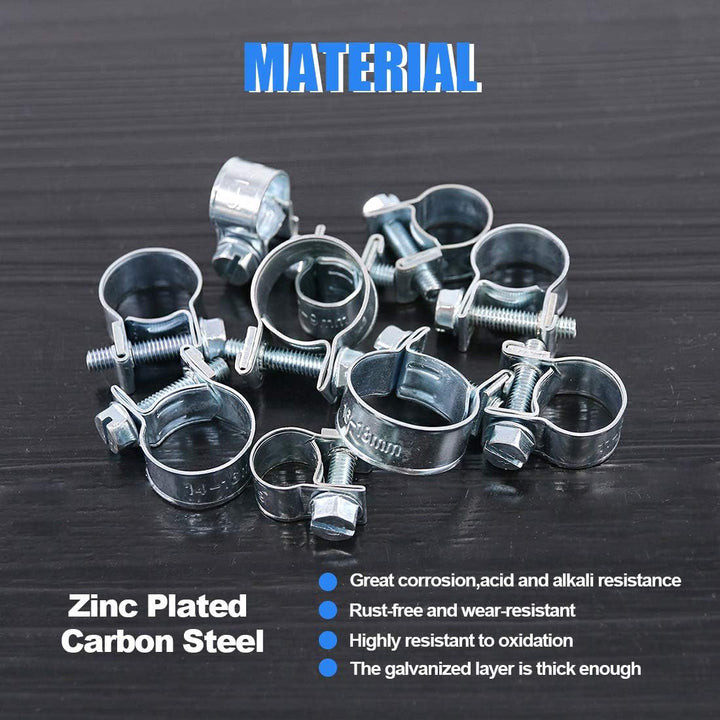 120Pcs 10 Size Mini Fuel Injection Style Hose Clamp Assortment Kit For Diesel Petrol Pipe - Just Closeouts Canada Inc.X001X3B6A7