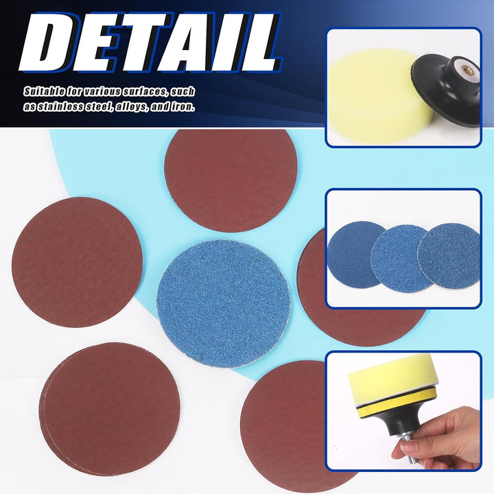 120Pcs Sanding Discs Assortment Kit, 3 Inch Quick Change Discs 80-3000 Grit Roll Lock Grinding Discs Surface Conditioning Discs with 1/4 inch Holder for Die Grinder Surface Rust Removal - Just Closeouts Canada Inc.X003SMISI9