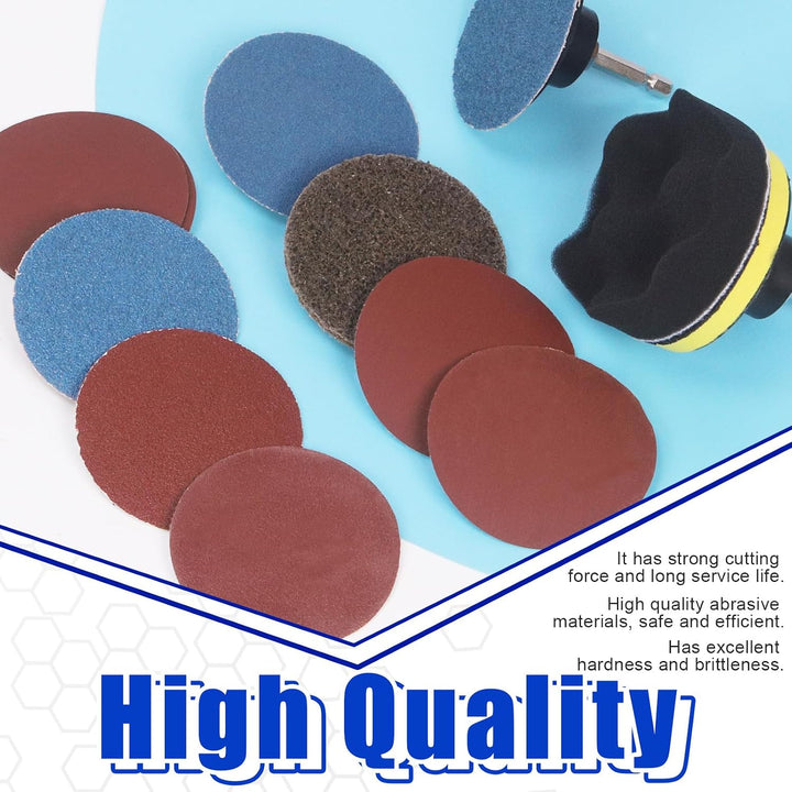 120Pcs Sanding Discs Assortment Kit, 3 Inch Quick Change Discs 80-3000 Grit Roll Lock Grinding Discs Surface Conditioning Discs with 1/4 inch Holder for Die Grinder Surface Rust Removal - Just Closeouts Canada Inc.X003SMISI9